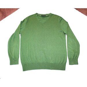 Banana Republic Silk & Cashmere Luxury Blend Men Green Sweater V Neck Size L